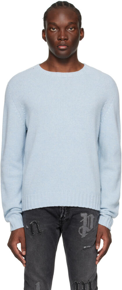 Palm Angels Blue Curved Sweater Cover