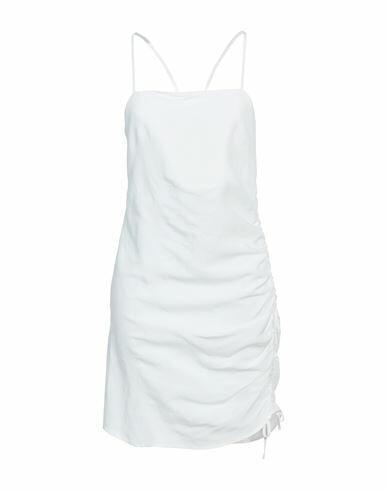 Vicolo Woman Mini dress White Viscose, Linen Cover