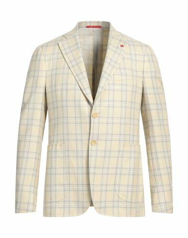 Isaia Man Blazer Light yellow Silk, Cashmere, Wool Cover