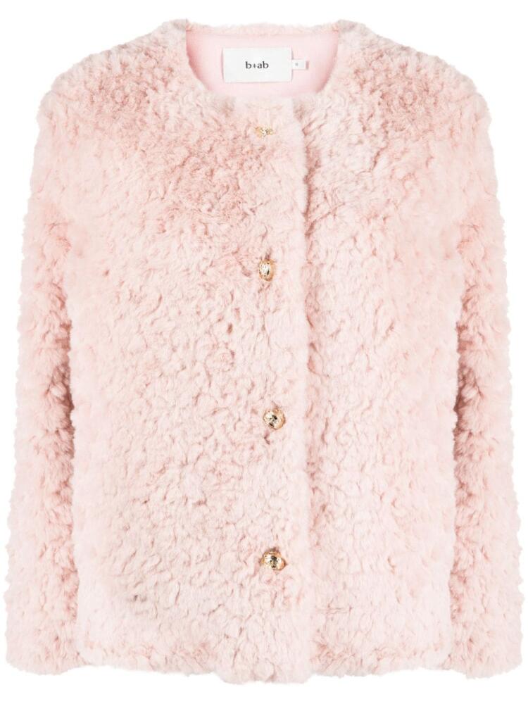 b+ab faux-fur short jacket - Pink Cover