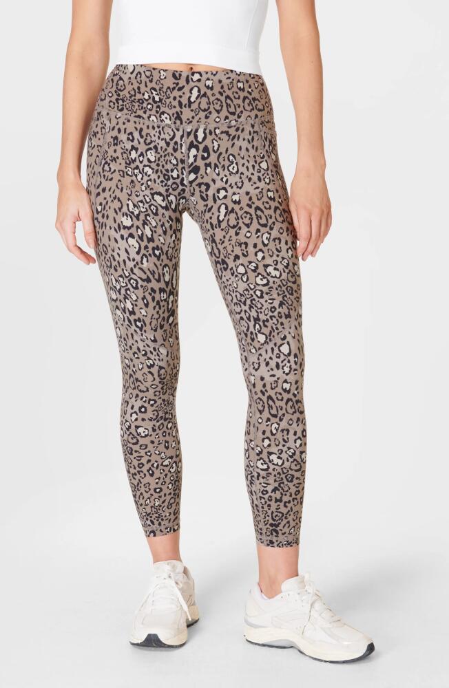 Sweaty Betty Power Pocket Workout Leggings in Brown Realistic Leopard Print Cover