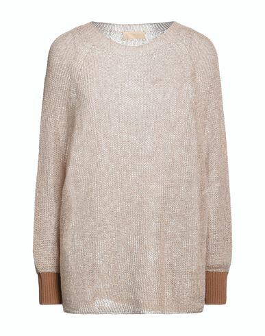 Momoní Woman Sweater Beige Polyester, Linen, Polyamide, Viscose Cover