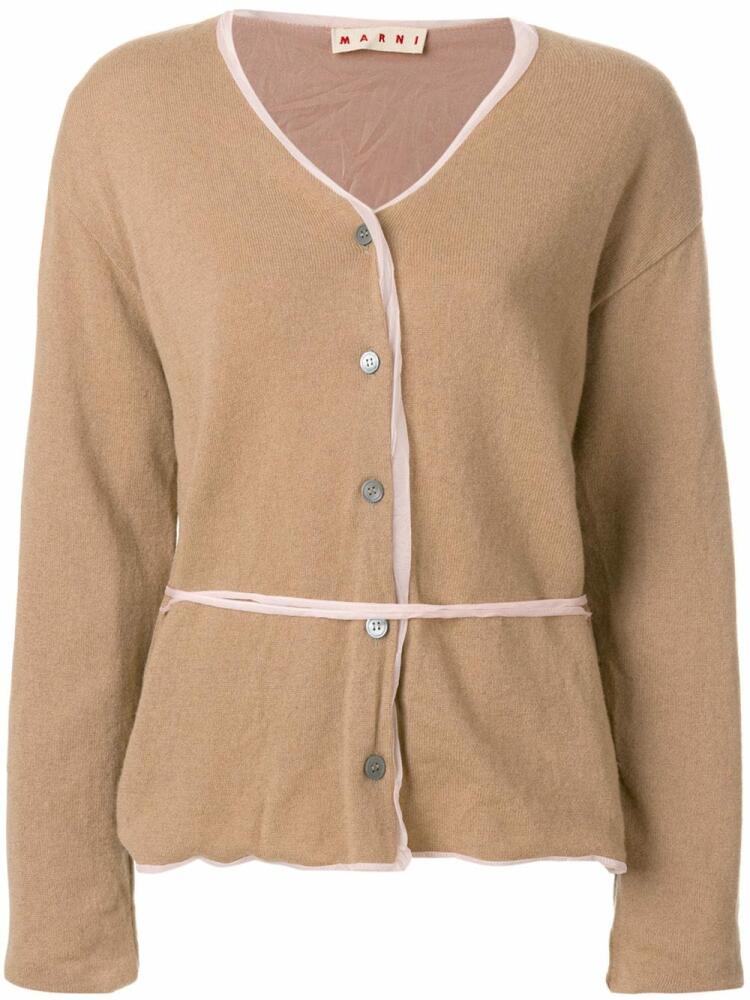 Marni contrasting hem cardigan - Brown Cover