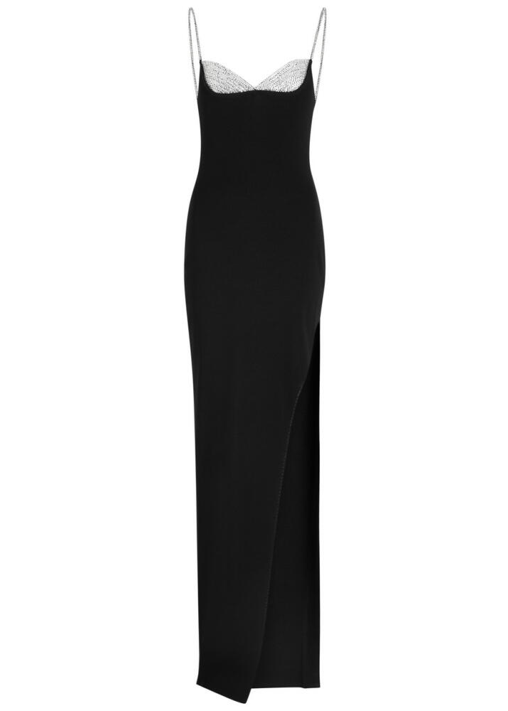 Balmain Crystal-embellished Stretch-knit Gown - Black And Silver Cover