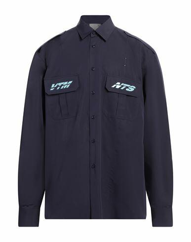 Vtmnts Man Shirt Navy blue Cotton Cover