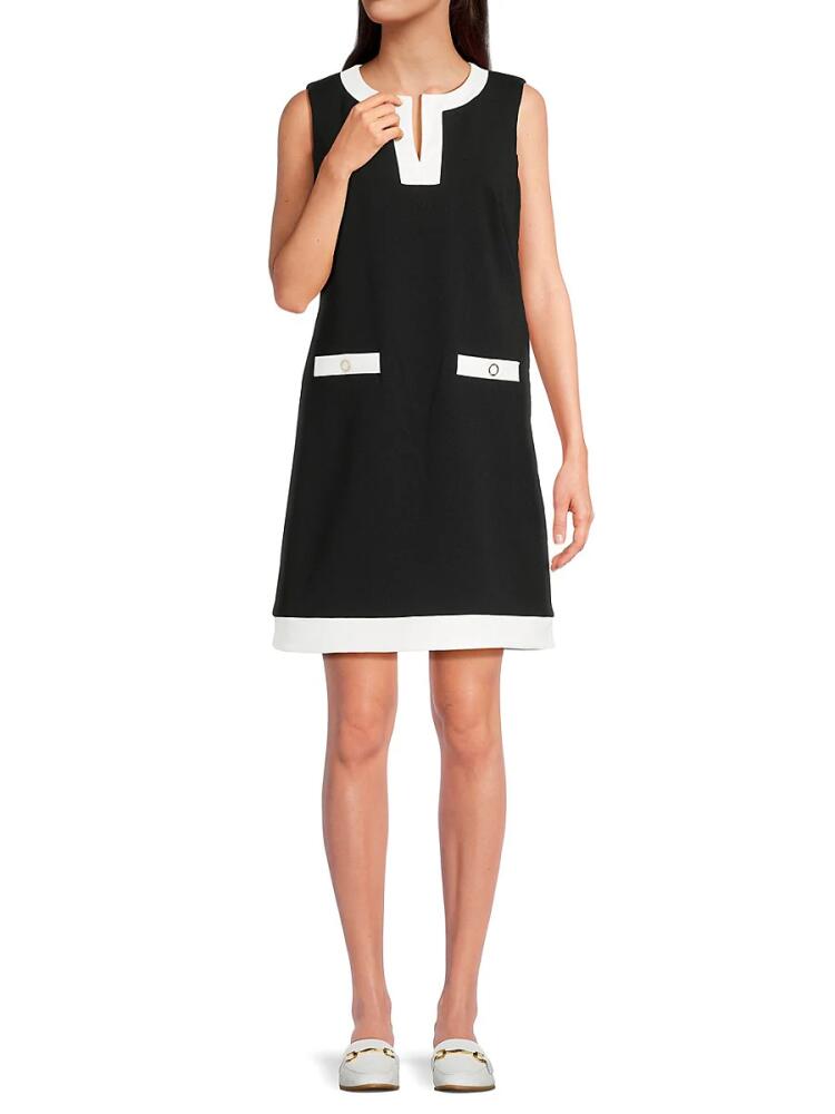 Tommy Hilfiger Women's Splitneck Mini Dress - Black Ivory Cover