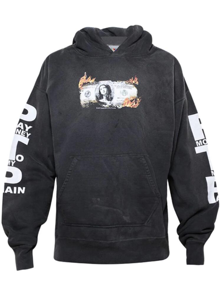 SAINT MXXXXXX Money drop-shoulder cotton hoodie - Black Cover