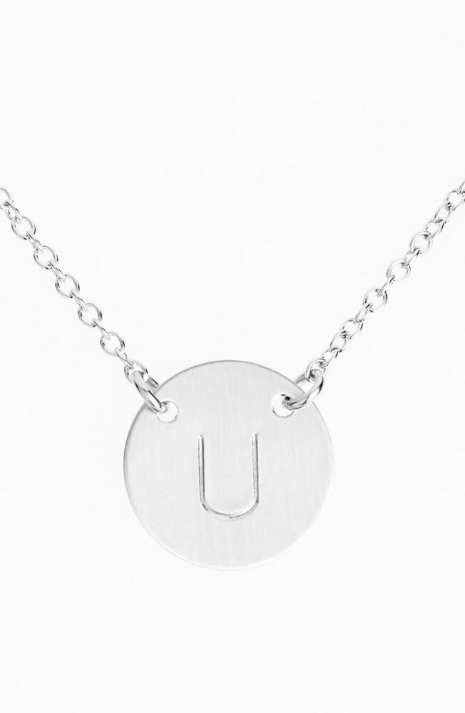 Nashelle Sterling Silver Initial Disc Necklace in Sterling Silver U Cover