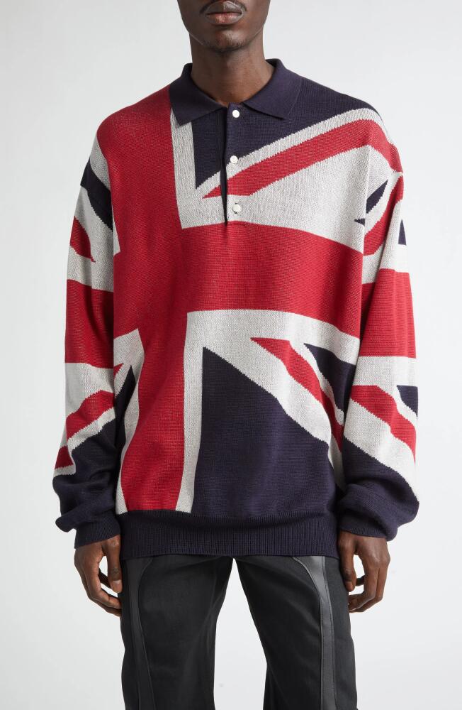 TAKAHIROMIYASHITA TheSoloist. Union Jack Cotton Polo Sweater in Tricolor Cover