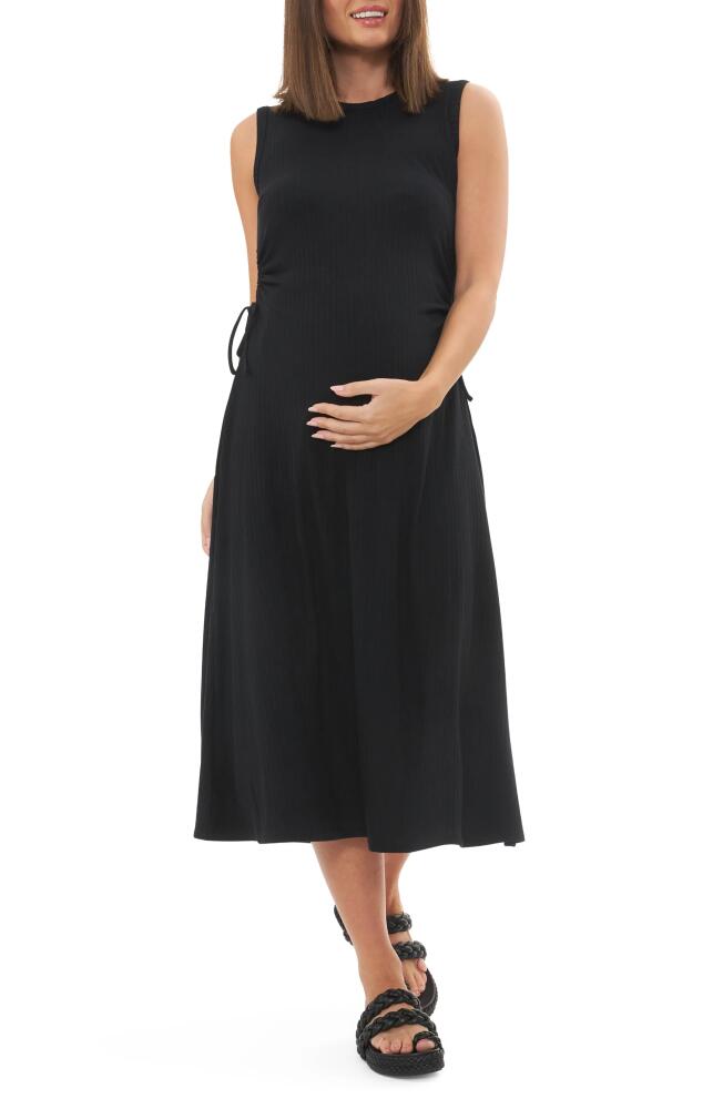 Ripe Maternity Carol Cutout Rib Midi A-Line Maternity Dress in Black Cover