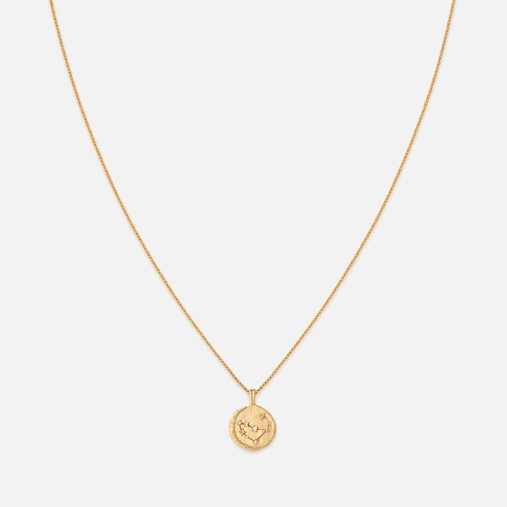 Astrid & Miyu Capricorn Zodiac 18-Karat Gold-Plated Recycled Sterling Silver Necklace Cover