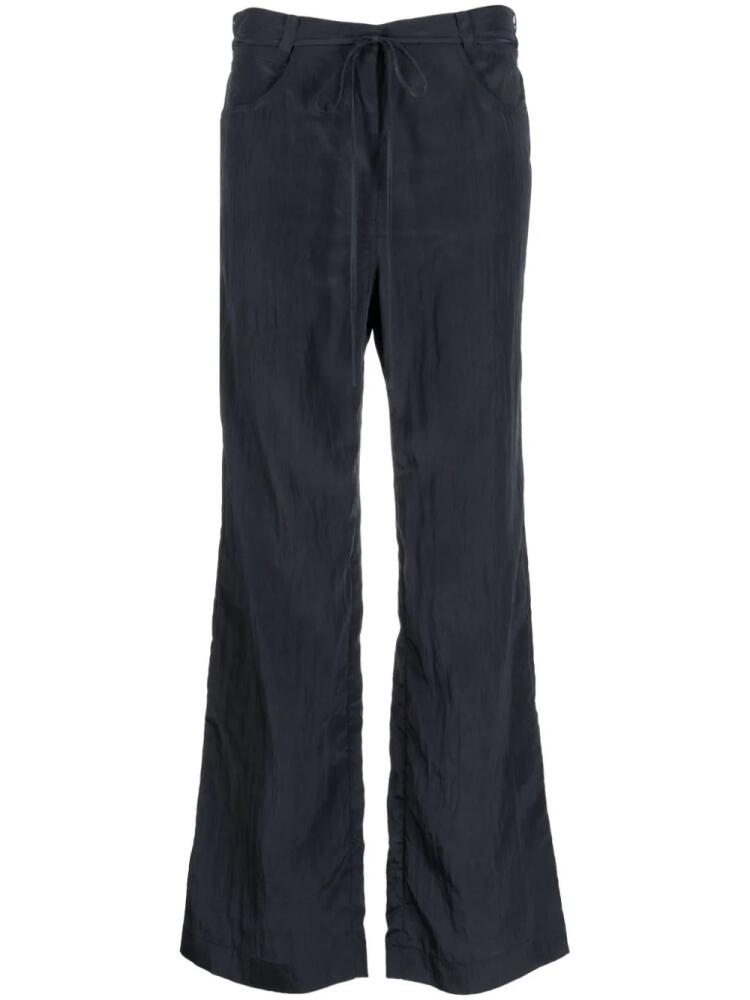 Low Classic drawstring-waist crinkled trousers - Blue Cover