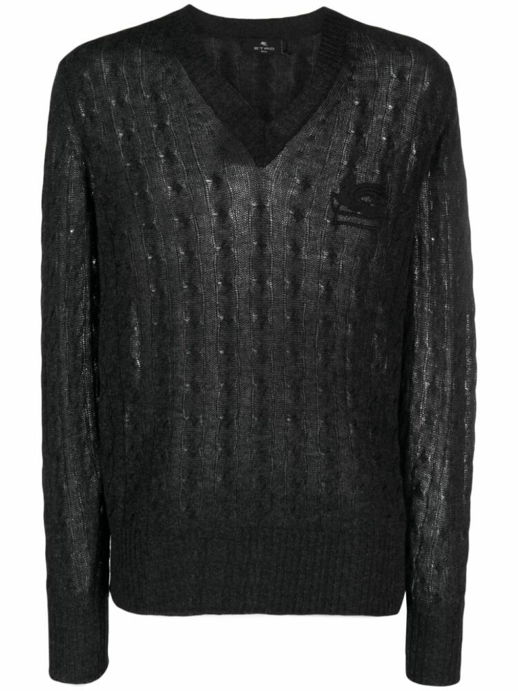 ETRO logo-embroidered cashmere jumper - Grey Cover