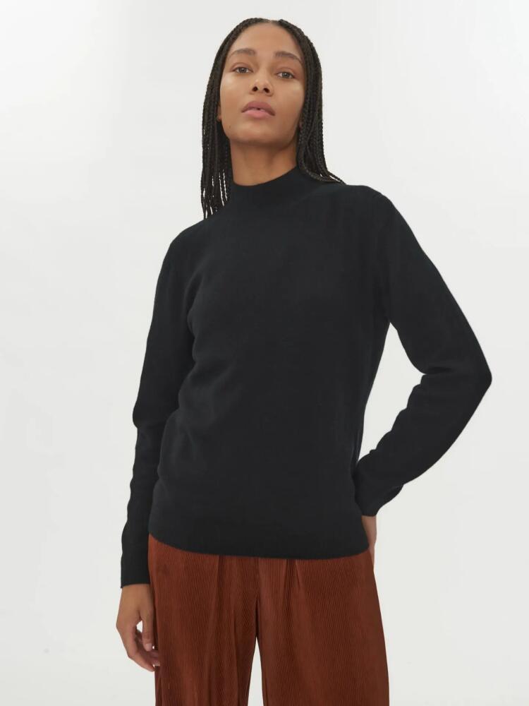 Gobi Cashmere Cashmere Mock Neck Sweater in Black Cover