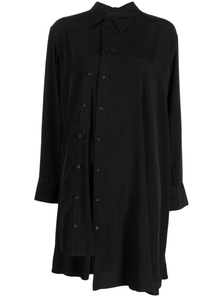 Yohji Yamamoto asymmetric decorative button-detail shirt - Black Cover