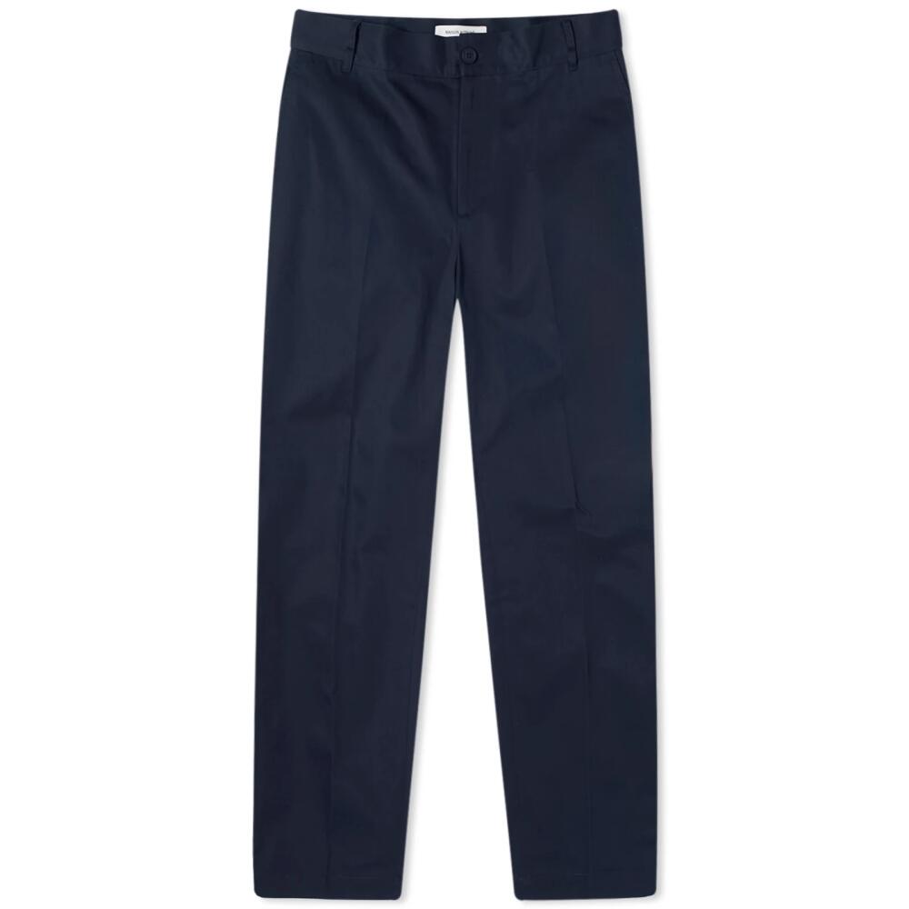 Maison Kitsuné Men's Handwriting Straight Fit Chinos in Deep Navy Cover