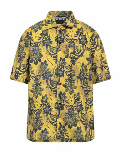 Versace Jeans Couture Man Shirt Yellow Cotton Cover