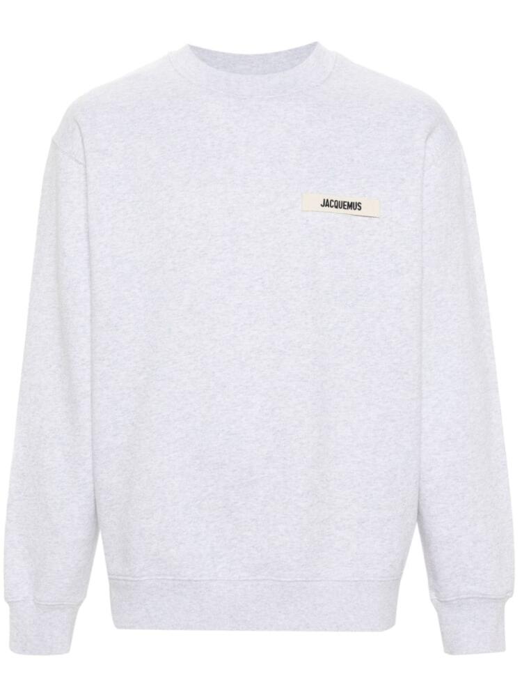 Jacquemus logo-patch cotton sweatshirt - Grey Cover