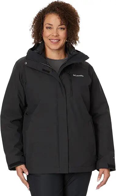 Columbia Plus Size Whirlibird IV Interchange Jacket (Black Crossdye/Black) Women's Coat Cover