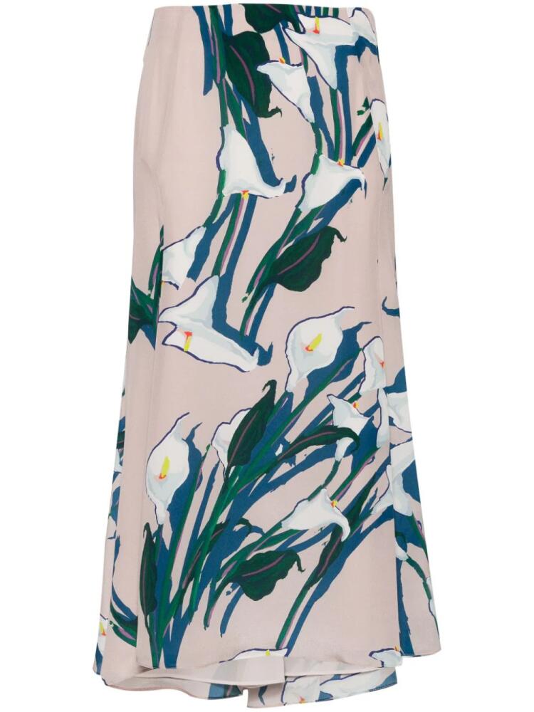 Rochas abstract-print silk midi skirt - Pink Cover