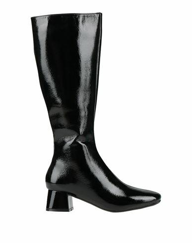 Francesco Milano Woman Boot Black Leather Cover