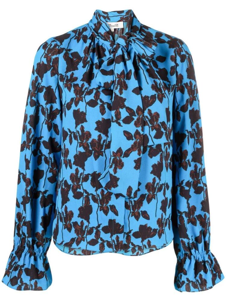 DVF Diane von Furstenberg printed long-sleeve blouse - Blue Cover