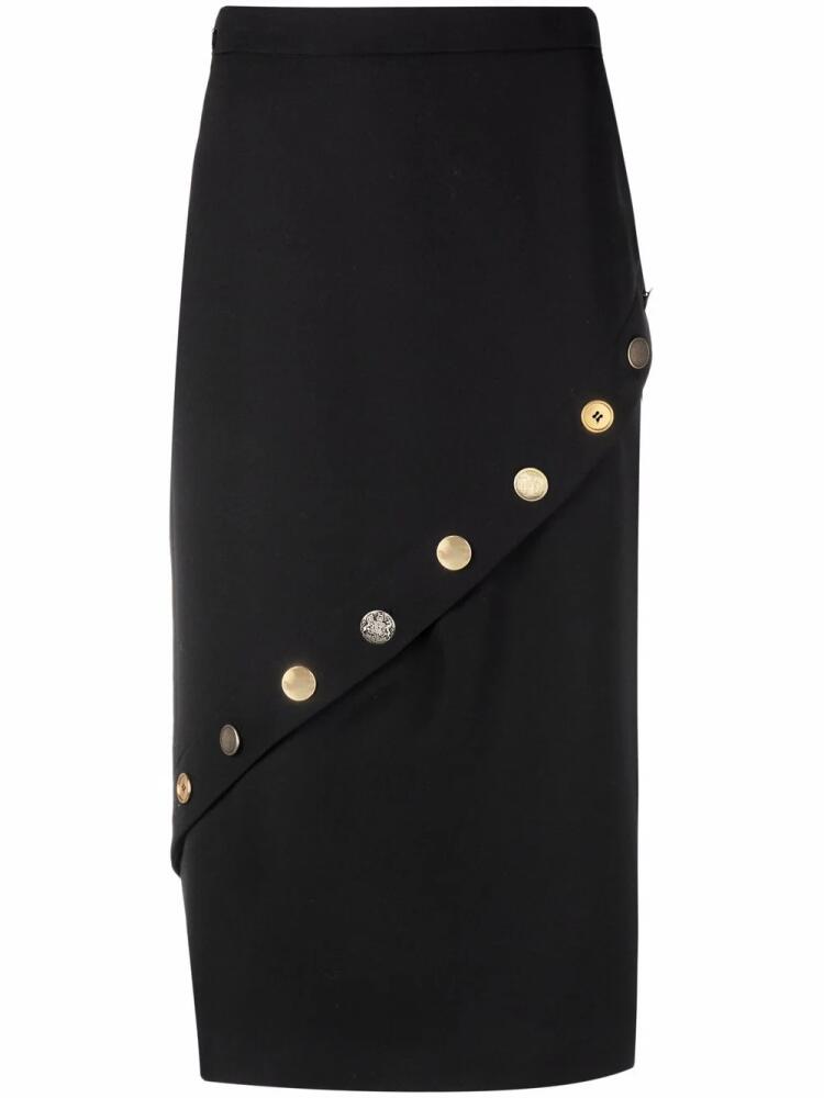 Alexander McQueen button fluted midi skirt - Black Cover