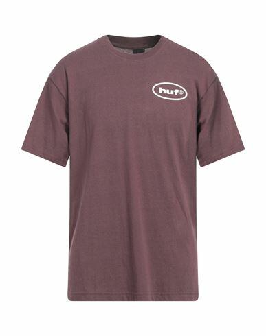 Huf Man T-shirt Deep purple Cotton Cover