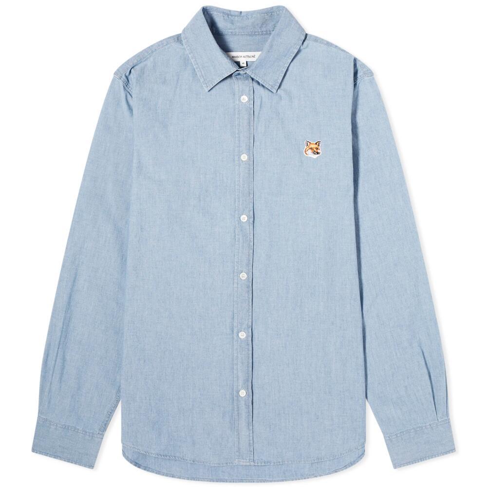 Maison Kitsuné Men's Fox Head Classic Shirt in Indigo Cover