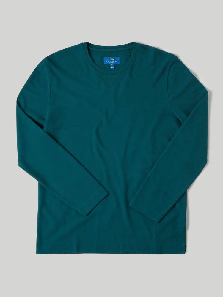 Robert Talbott Kelly Long Sleeve Cotton Crepe Tee in Pine Green Cover