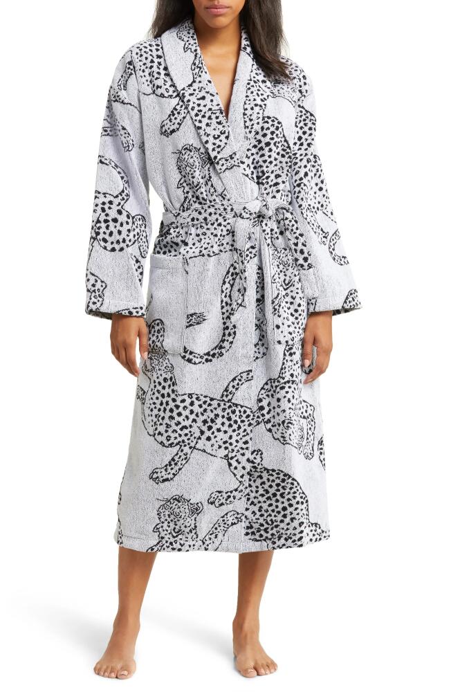 Desmond & Dempsey Print Terry Cloth Robe in Jag Cream Cover