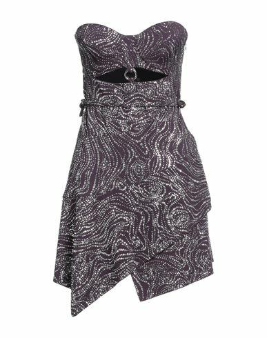 Del Core Woman Mini dress Purple Virgin Wool, Viscose, Acetate, Silk Cover