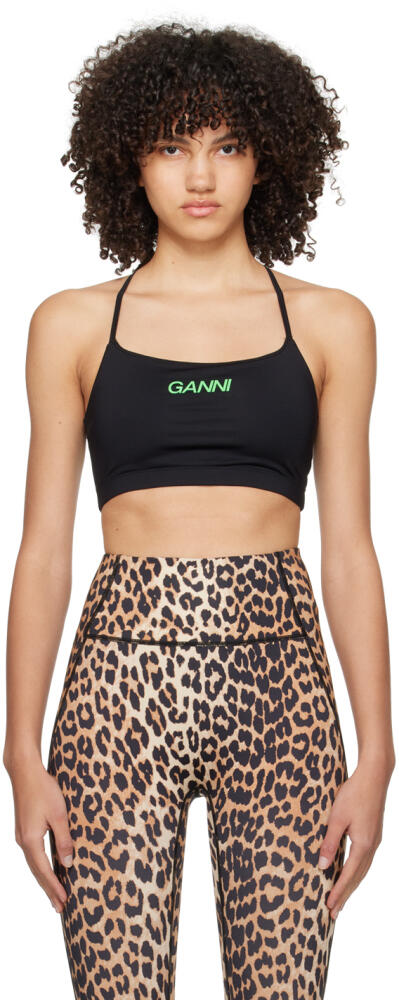 GANNI Black Active Sport Bra Cover