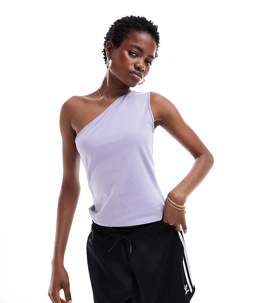 Weekday Cindy one shoulder top in lilac exclusive to ASOS-Purple Cover