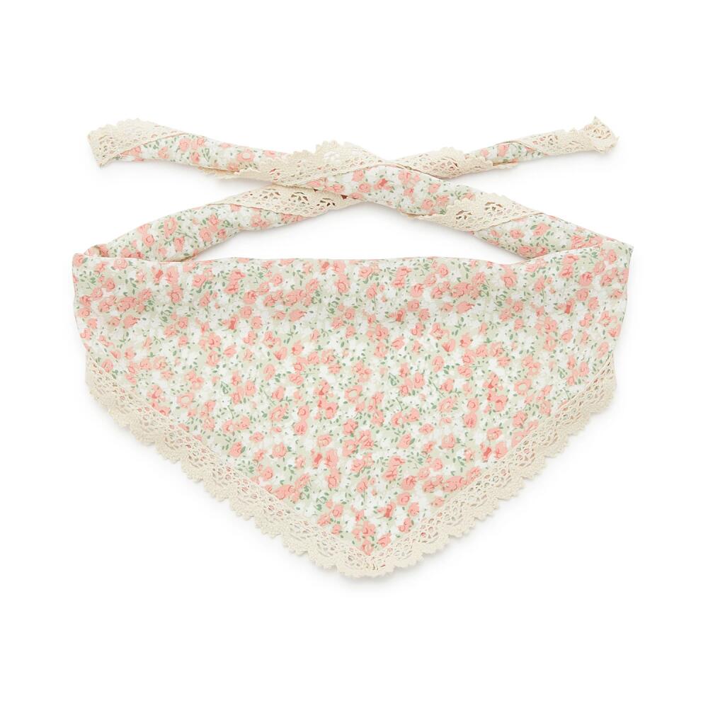 Kelly & Katie Triangle Head Scarf Bandana | Women's | Green/Pink/Ivory Floral Print Cover