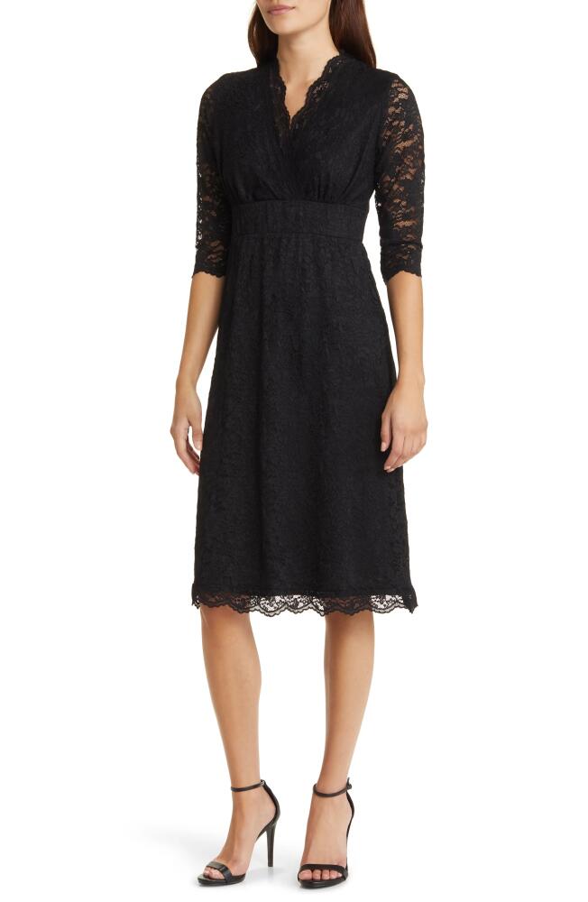 Kiyonna Scalloped Boudoir Lace A-Line Dress in Onyx Cover