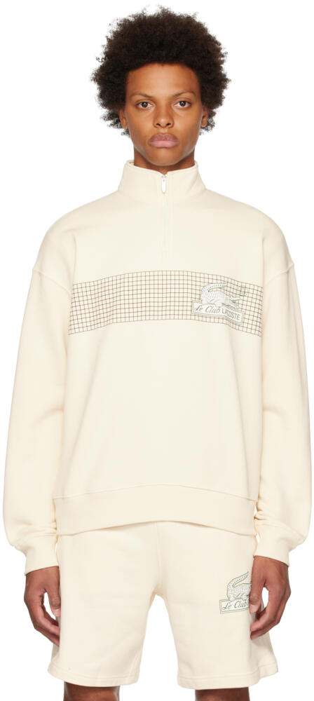 Lacoste Off-White Half-Zip Sweatshirt Cover