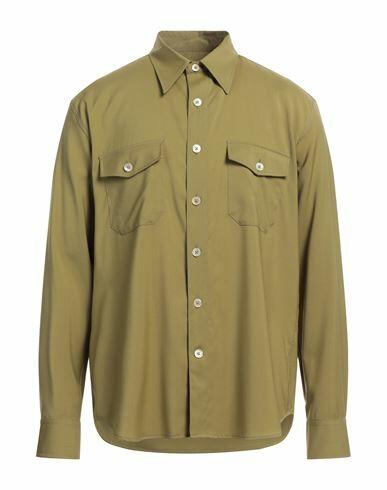 Grifoni Man Shirt Military green Virgin Wool Cover