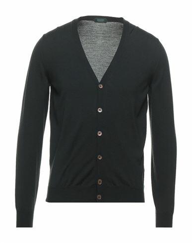 Zanone Man Cardigan Dark green Virgin Wool, Polyamide Cover