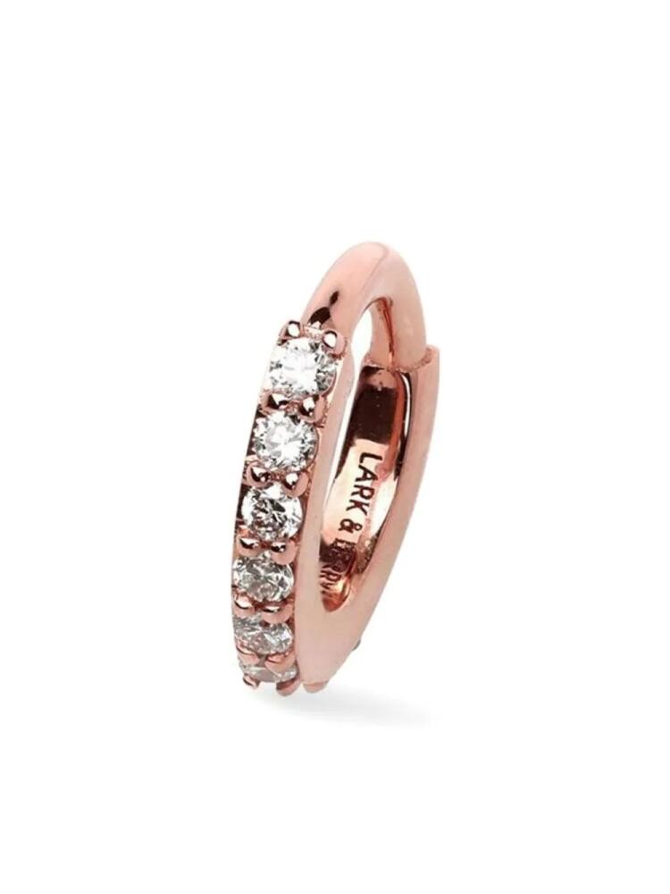 Lark & Berry 14kt rose gold small Modernist diamond hoop earring - Pink Cover