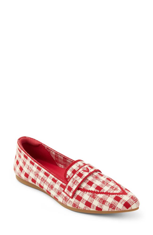 VIVAIA Amelia Pointed Toe Loafer Flat in Abstract Red Ruby Gingham Cover