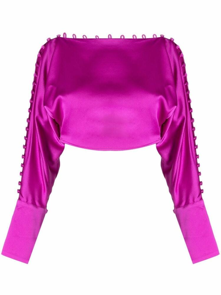 Taller Marmo Mila cropped button blouse - Purple Cover