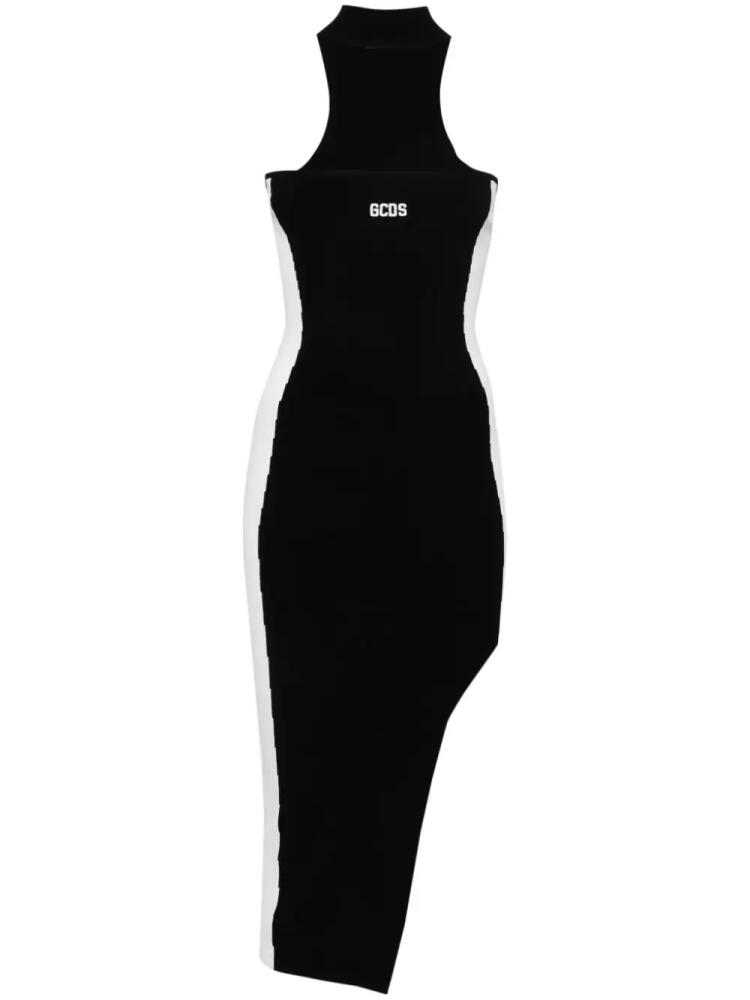 GCDS logo-embroidered ribbed dress - Black Cover