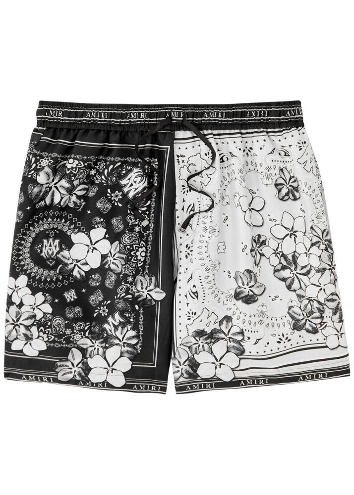 Amiri Printed Silk Shorts - Black Cover