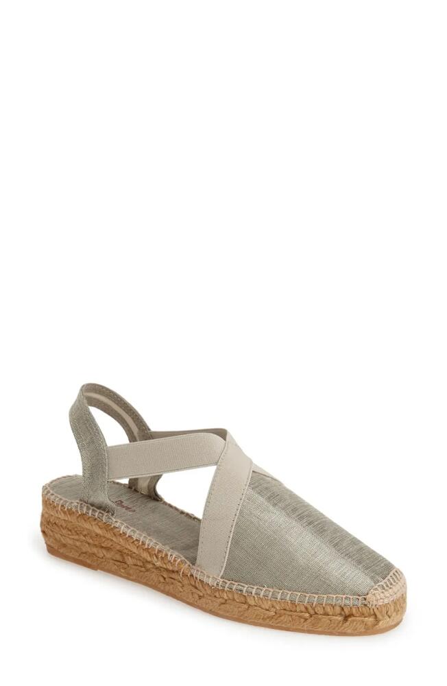 Toni Pons 'Vic' Espadrille Slingback Sandal in Silver Fabric Cover