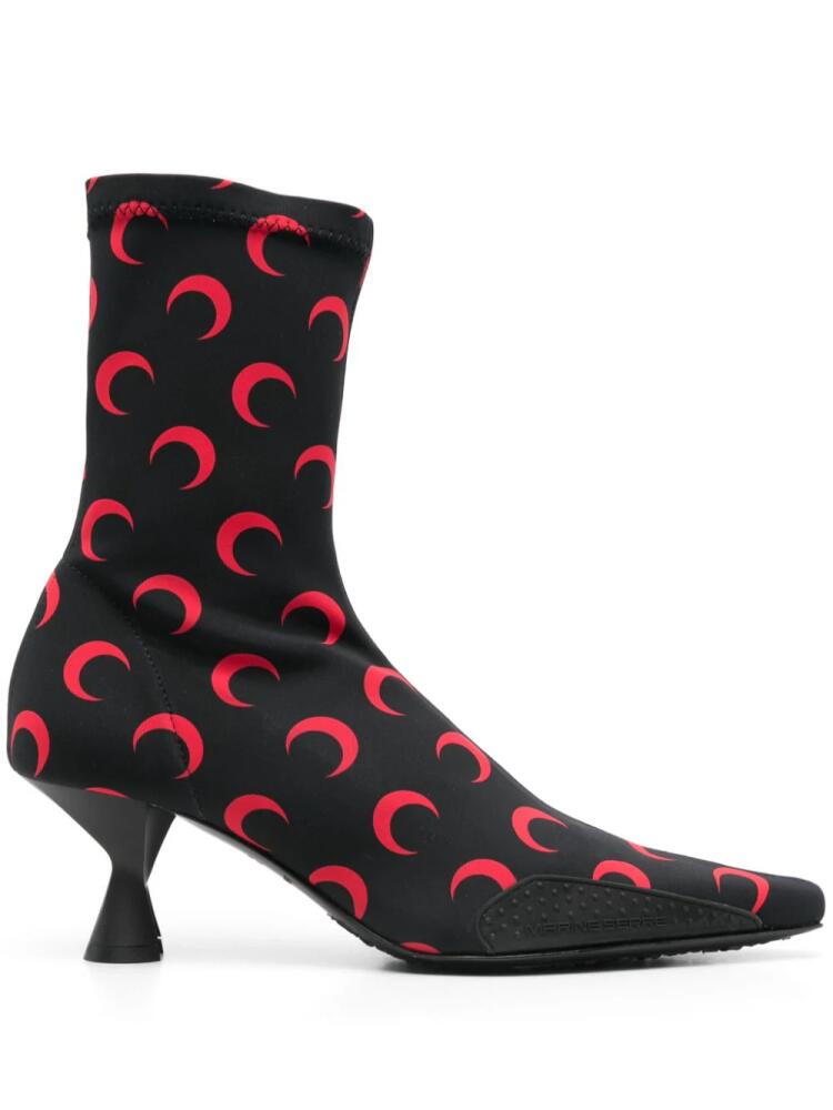 Marine Serre 60mm moon-printed jersey boots - Black Cover