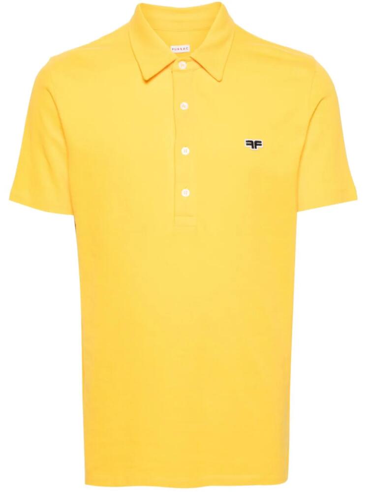 FURSAC logo-patch piqué polo shirt - Yellow Cover