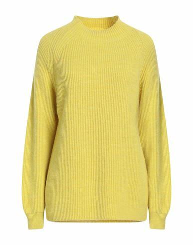 Cashmere Company Woman Turtleneck Yellow Wool, Alpaca wool Cover