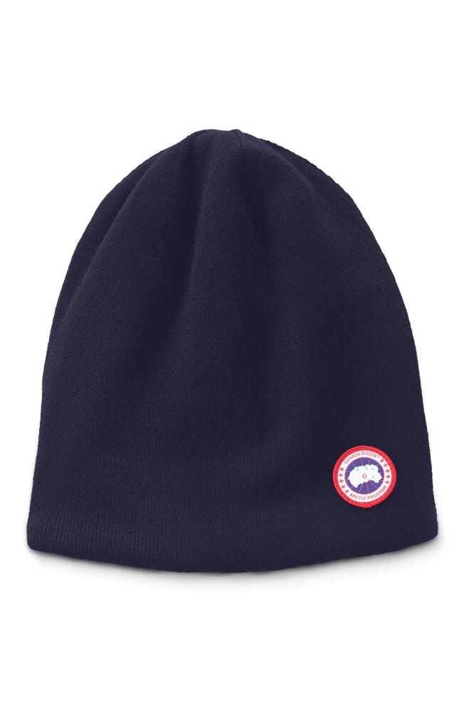 Canada Goose Standard Wool Blend Beanie in Navy Heather Cover