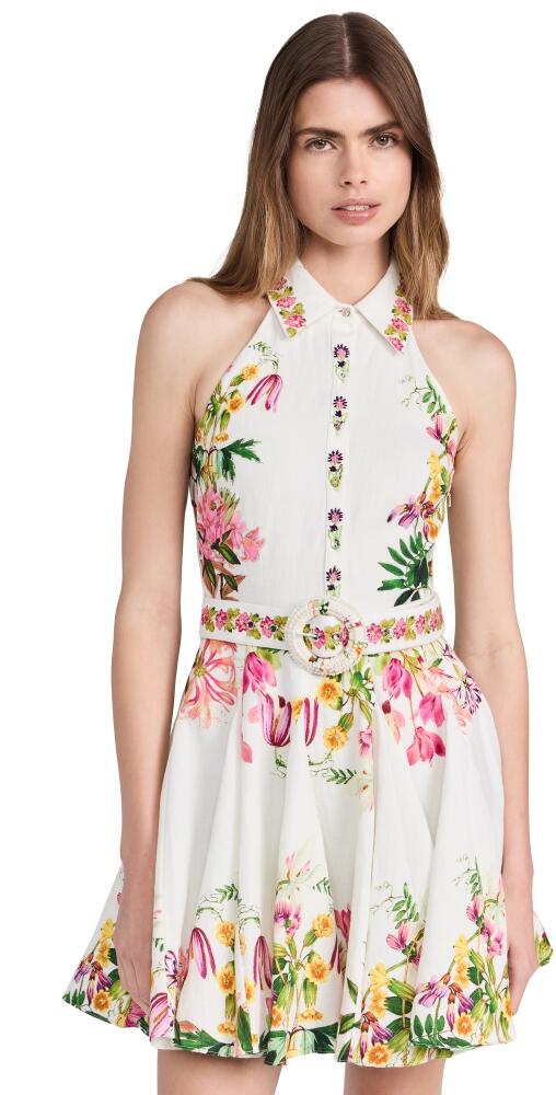 Hemant and Nandita Short Dress with Buckle Belt White Floral Cover